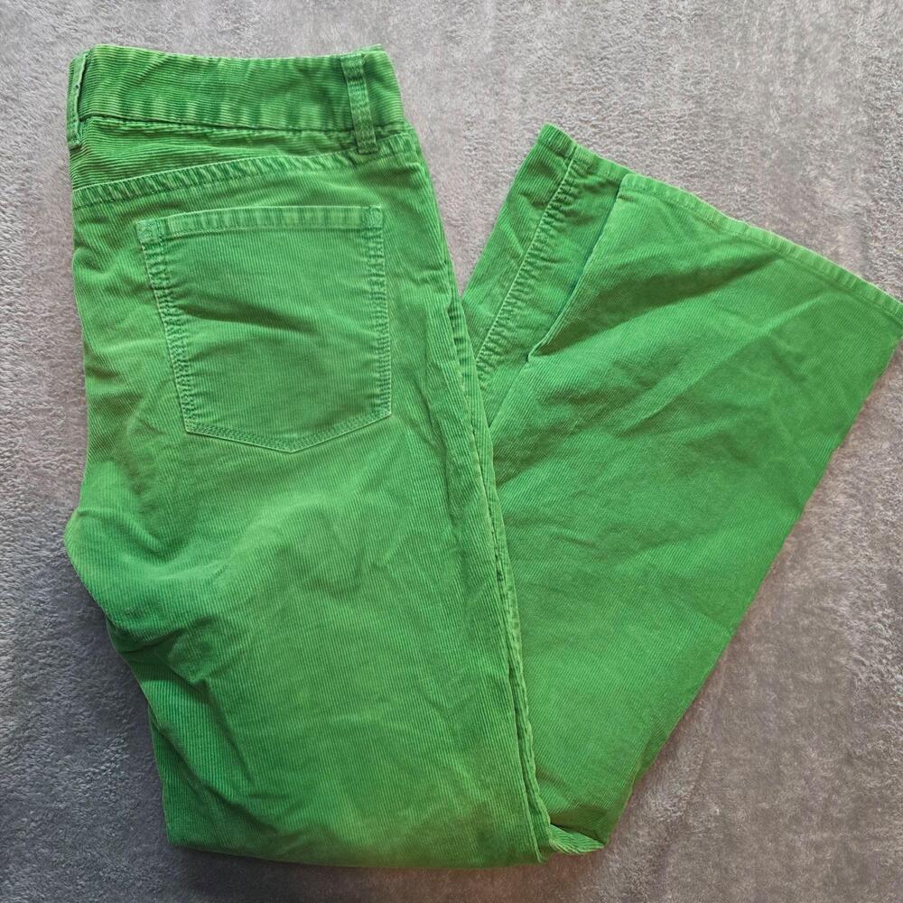 J.Crew Bootcut Chino Pants Womens 8 Green Corduroy Stretch Mid Rise Casual